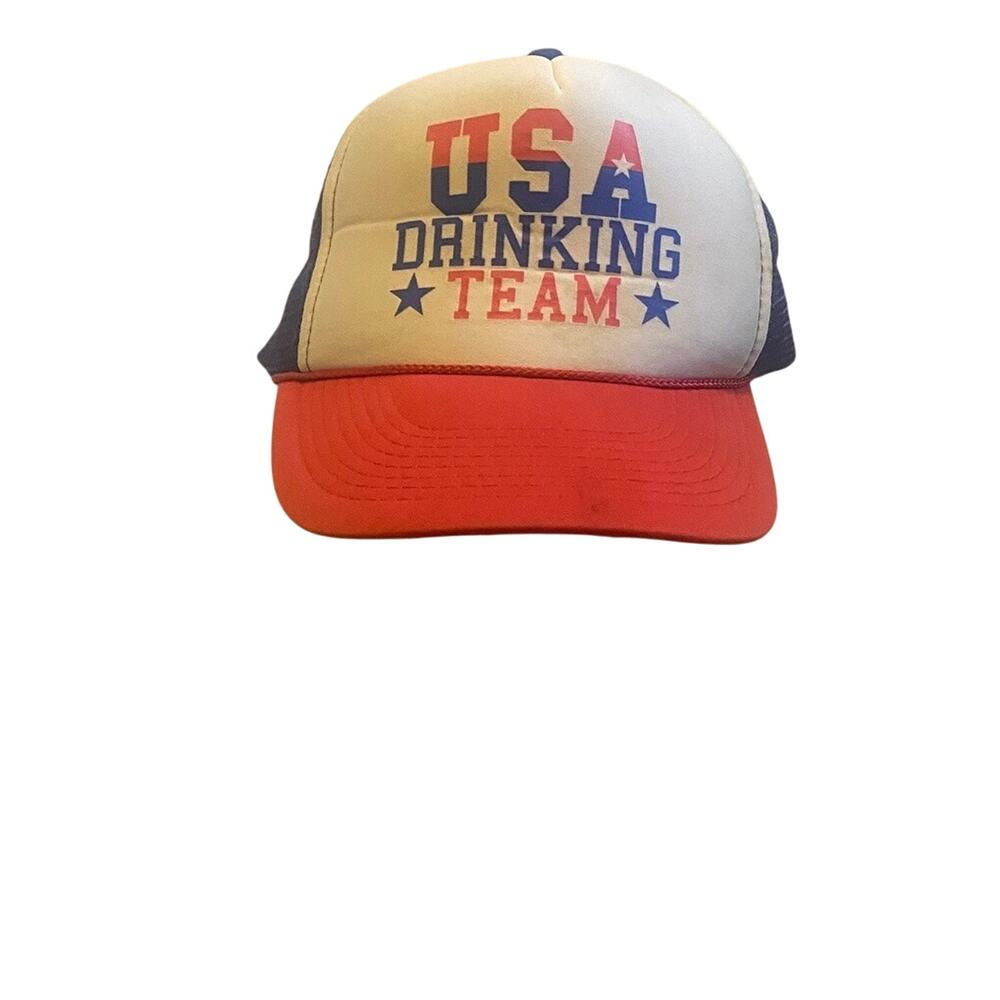 Vintage Otto Collection Hat Men’s OS Red/Blue “USA Drinking Team” Snapback - Picture 2 of 5